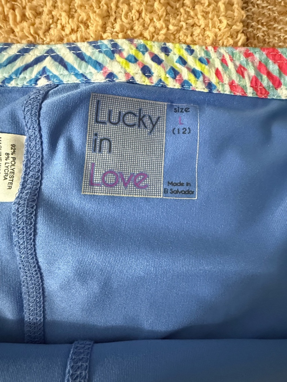 Lucky in Love Multicolor Geometric Athletic Tennis Skirt - Blue, Yellow, Pink - Picture 5 of 5